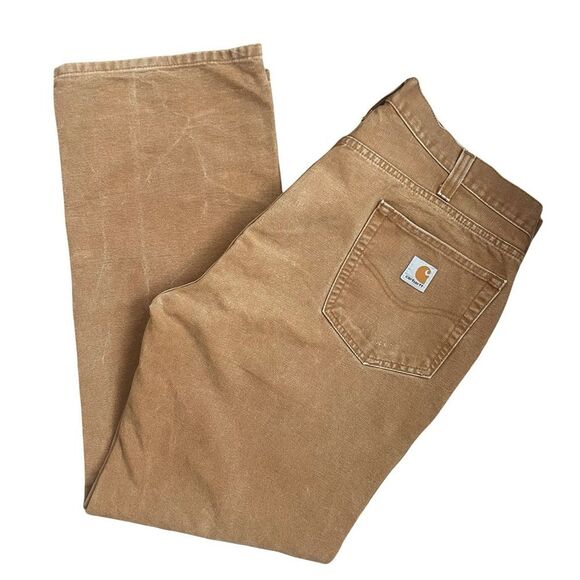 Carhartt 38x32 Men's Canvas Workwear Relaxed Fit Denim Pants - Brown - Picture 4 of 10